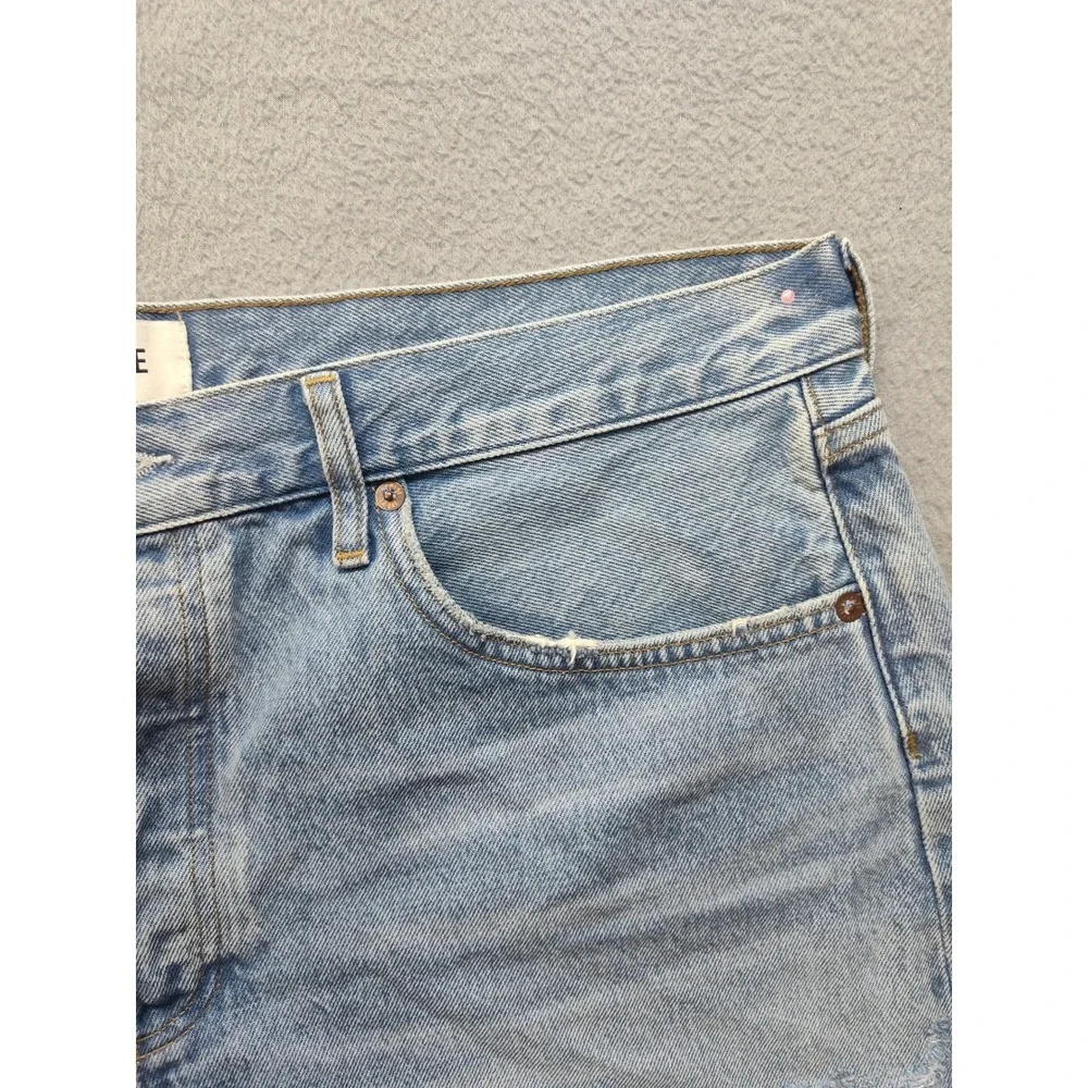 AGOLDE Parker Distressed Denim Shorts Light Wash Blue Size 33 Raw Hem